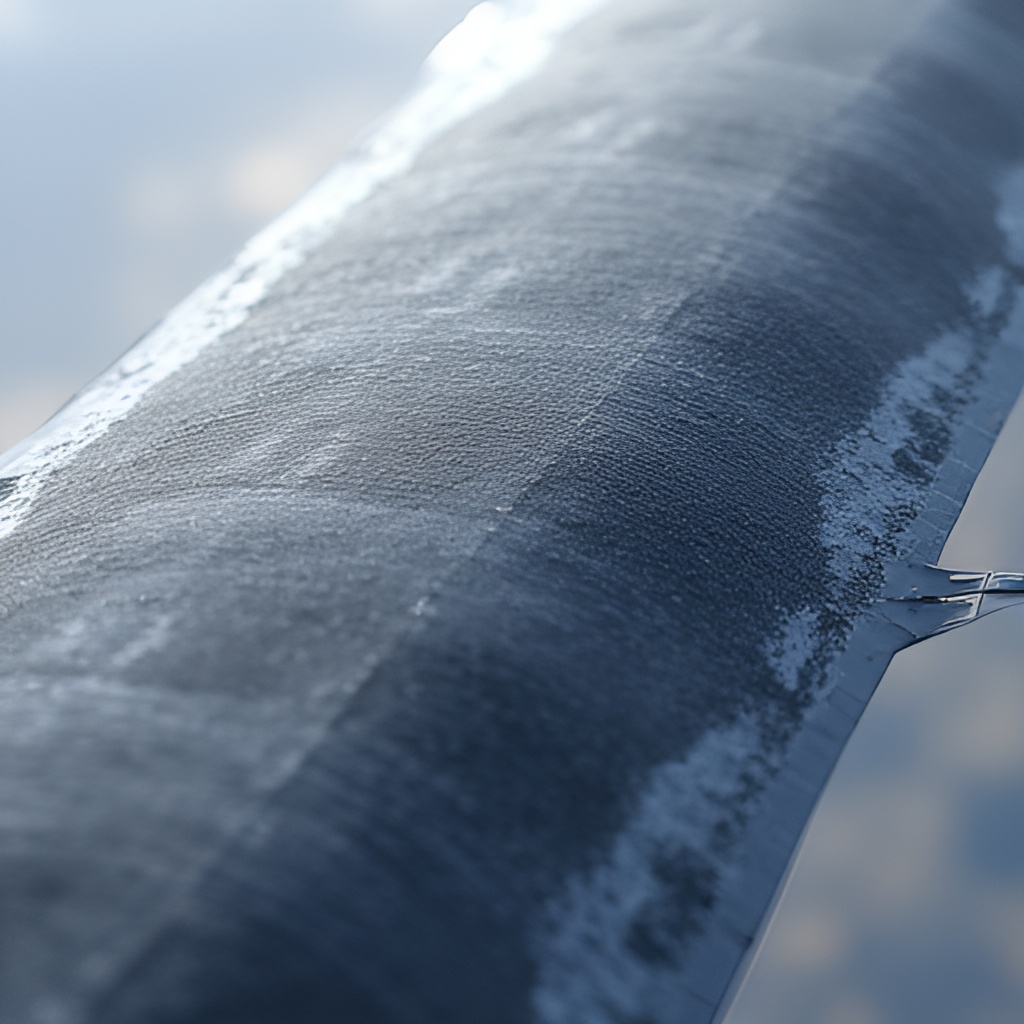 A detailed close-up rendering of the surface of a B-2 Spirit wing, showing the texture of the radar-absorbent material coating.